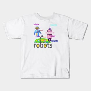 old robot toy,nostalgia,vintage old toy, OIL PAINTING Kids T-Shirt